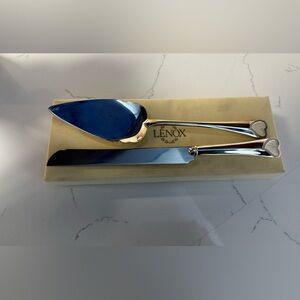 Lenox Silver Cake Knife & Server Set